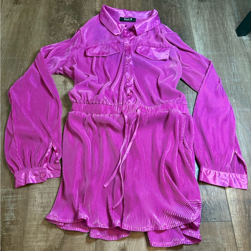 Bright Pink Button-Up Romper